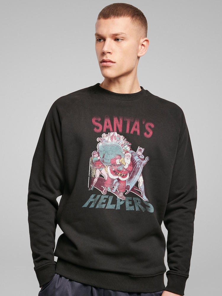 All + Every Black Batman Christmas Santa's Helper Sweatshirt - Image 1 of 4 All + Every Black Batman Christmas Santa's Helper Sweatshirt - Image 1 of 4
