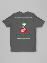 All + Every Grey Peanuts Christmas Snoopy's Hot Cocoa Back Print T-Shirt - Image 4 of 4