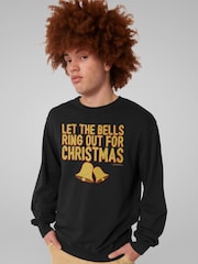 All + Every Black I Wish It Could Be Christmas Everyday Bells Lyric Wizzard Sweatshirt - Image 1 of 4