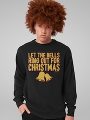 All + Every Black I Wish It Could Be Christmas Everyday Bells Lyric Wizzard Sweatshirt - Image 2 of 4