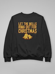 All + Every Black I Wish It Could Be Christmas Everyday Bells Lyric Wizzard Sweatshirt - Image 4 of 4