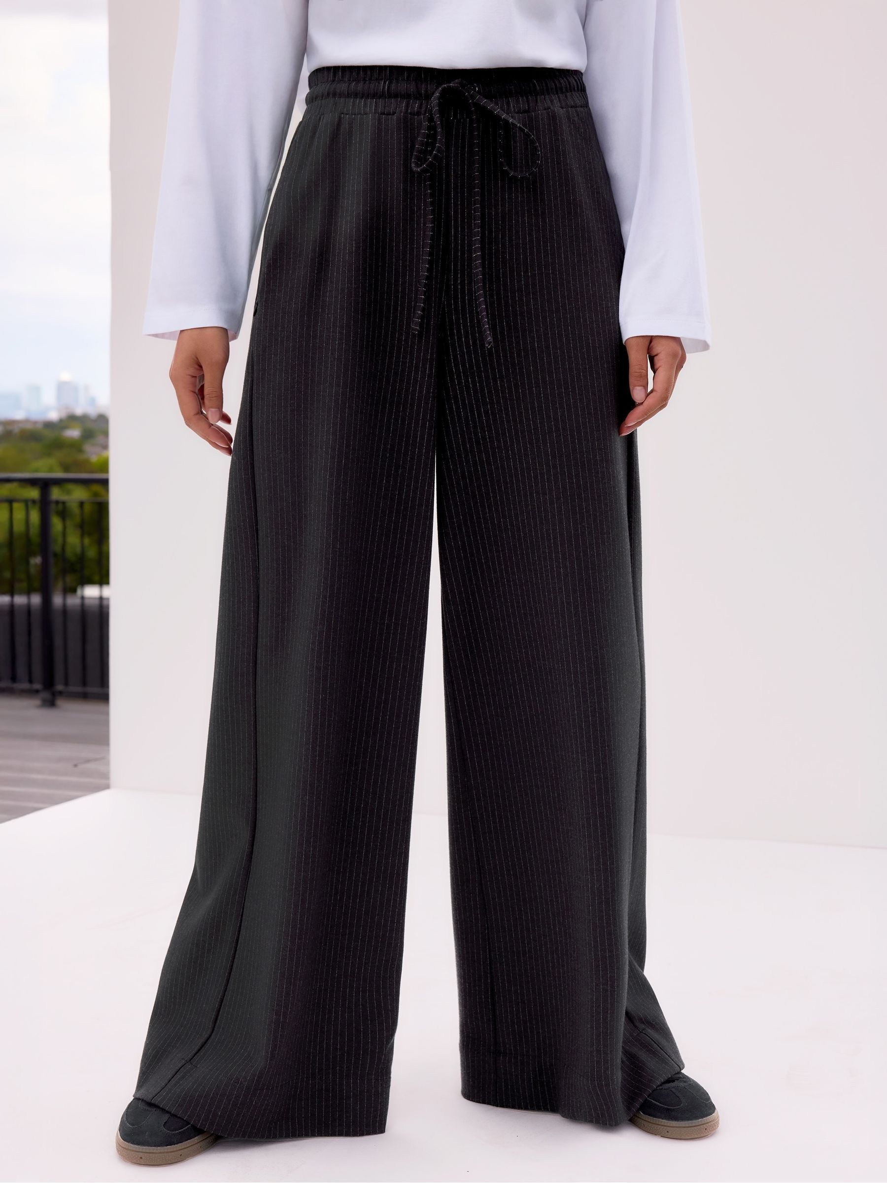 和❗ Next：日本 Ro&Zo ピンストライプ ワイドレッグ パンツ from Next Japan