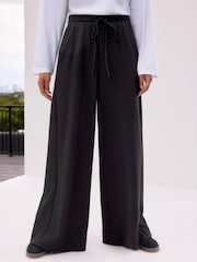 Ro&Zo Grey Petite Pinstripe Wide Leg Trousers - Image 1 of 3