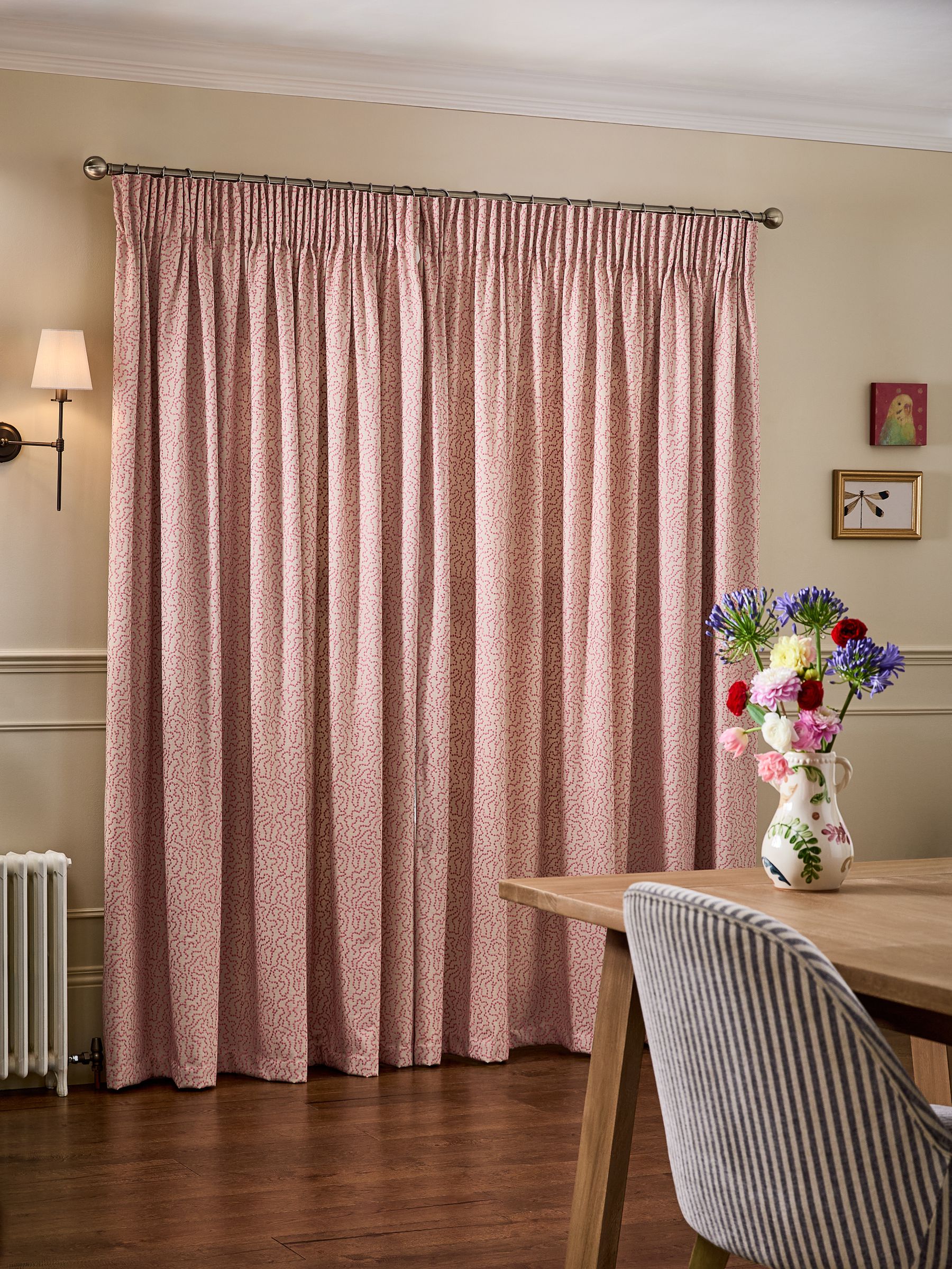 Buy Natural Pink Collection Luxe Wiggle Embroidered Pencil Pleat Lined