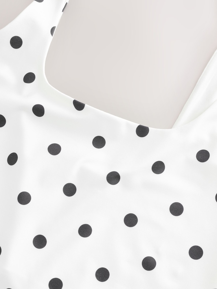 Črna/bež - Mehka majica brez rokavov iz najlona s širokim ovratnikom - Slika 7 iz 7 Črna/bež - Mehka majica brez rokavov iz najlona s širokim ovratnikom - Slika 7 iz 7