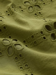 Green Broderie Square Cami Top - Image 7 of 8