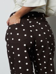 Marron chocolat à pois - Jean ample en coton imprimé - Image 6 de 6