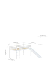 Birlea White Frankie Midi Sleeper Bed With Slide - Image 7 of 7