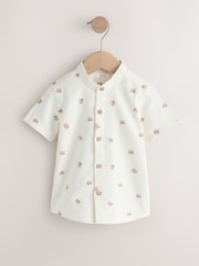 Écru ours imprimé sur l’ensemble - Chemise imprimée à Manches courtes avec Col mao (3mois7ans) - Image 4 de 7