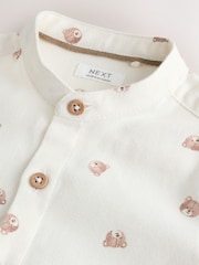 Écru ours imprimé sur l’ensemble - Chemise imprimée à Manches courtes avec Col mao (3mois7ans) - Image 6 de 7