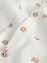 Écru ours imprimé sur l’ensemble - Chemise imprimée à Manches courtes avec Col mao (3mois7ans) - Image 7 de 7