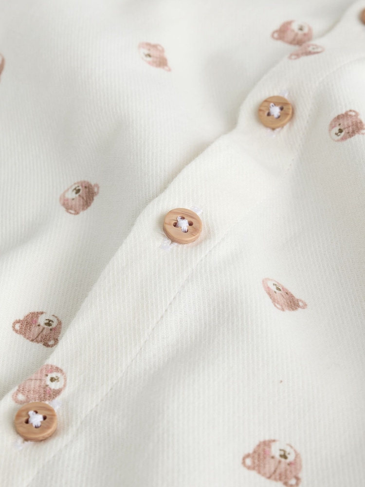 Écru ours imprimé sur l’ensemble - Chemise imprimée à Manches courtes avec Col mao (3mois7ans) - Image 7 de 7