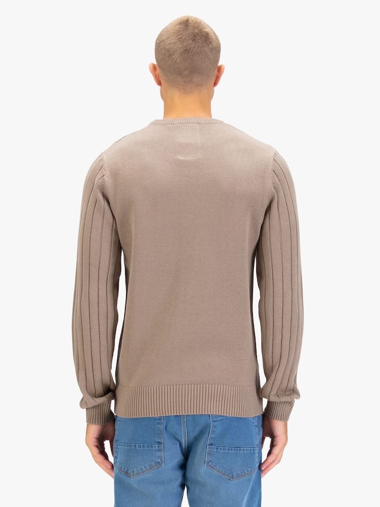 Luke 1977 Mitcham Cable Knitted Brown Jumper Hardnut - Image 2 of 6