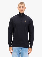 Luke 1977 Pretender Quarter Zip Kintted Black Jumper - Image 1 of 7