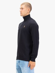 Luke 1977 Pretender Quarter Zip Kintted Black Jumper - Image 2 of 7