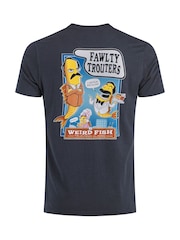 Weird Fish Blue Fawlty Trouters Back Print Artist T-Shirt - Image 6 of 6