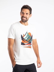 Weird Fish Cream Aspect Mountains Front Print Graphic T-Shirt - Image 1 of 6
