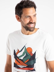 Weird Fish Cream Aspect Mountains Front Print Graphic T-Shirt - Image 4 of 6