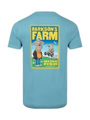 Weird Fish Blue Barkson Farm Back Print Artist T-Shirt - Image 6 of 6
