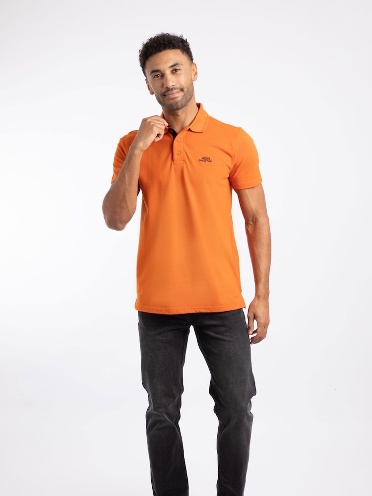 Naranja/blanco - Weird Fish Miles Pique Polo Shirt - Imagen 1 de 6