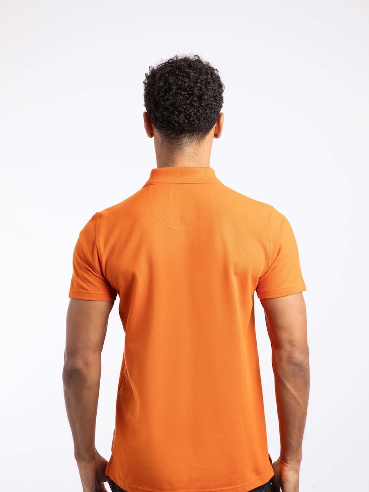 Naranja/blanco - Weird Fish Miles Pique Polo Shirt - Imagen 2 de 6