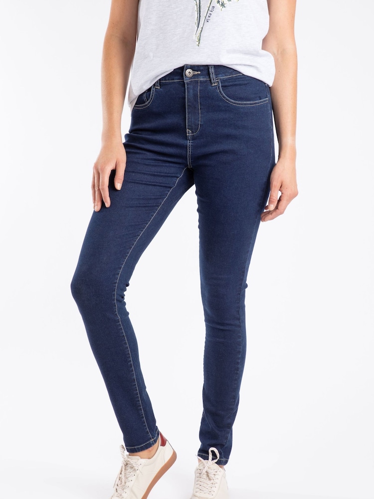 Weird Fish Blue Gerrie Mid-Rise Slim Leg Jeans - Image 1 of 6 Weird Fish Blue Gerrie Mid-Rise Slim Leg Jeans - Image 1 of 6