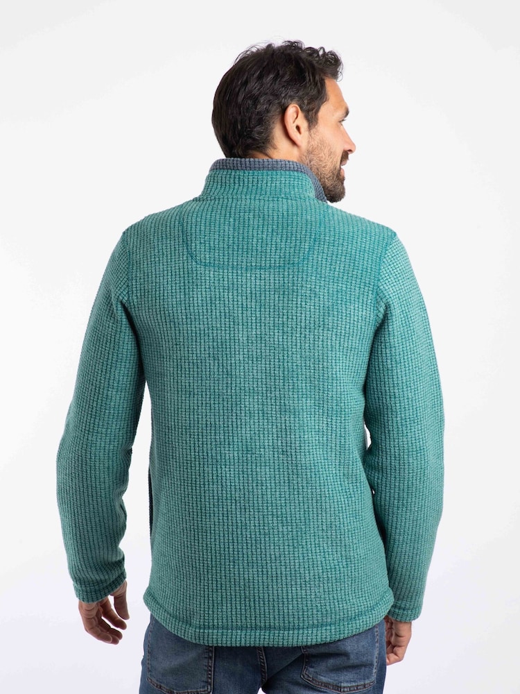 Weird Fish Green Shires Full Zip Grid Fleece - Image 2 of 7 Weird Fish Green Shires Full Zip Grid Fleece - Image 2 of 7