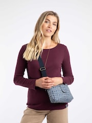 Weird Fish Blue Corrie Printed Cross Body Bag - Image 1 of 4