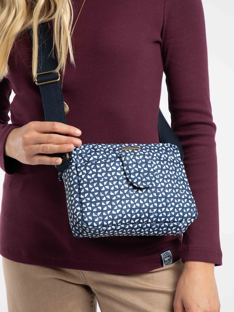Weird Fish Blue Corrie Printed Cross Body Bag - Image 2 of 4