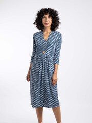 Weird Fish Isolde Printed Jersey Midi Dress - Imagem 1 de 7