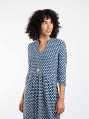 Weird Fish Isolde Printed Jersey Midi Dress - Imagem 3 de 7