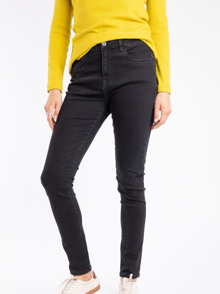 Weird Fish Black Gerrie Mid-Rise Slim Leg Jeans - Image 1 of 7 Weird Fish Black Gerrie Mid-Rise Slim Leg Jeans - Image 1 of 7