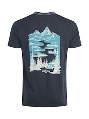 Weird Fish Blue Mountain Valley Back Print Graphic T-Shirt - Image 6 of 6