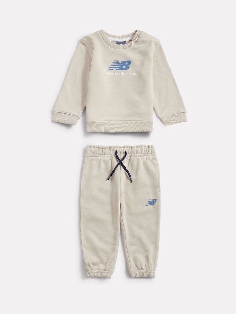 New Balance Brown FT Crew & Joggers Set - Image 1 of 6