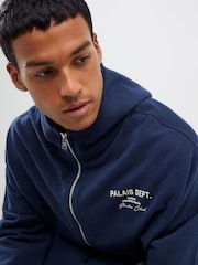 River Island Blue Oversized Palais Dept Zip Through Hoodie - Image 4 of 4