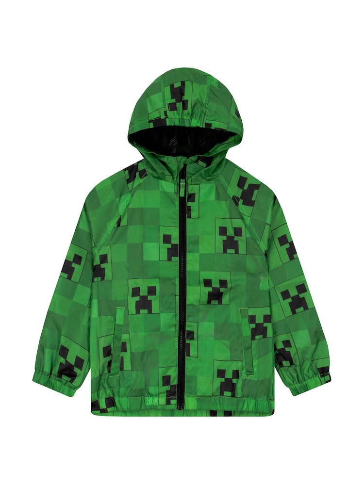 Character Green Minecraft Creeper Raincoat - Image 1 of 12