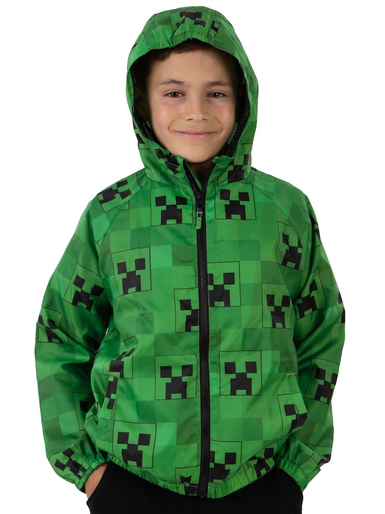 Character Green Minecraft Creeper Raincoat - Image 2 of 12