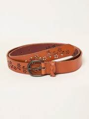 FatFace Tan Brown Floral Cut Out Belt - Image 1 of 2