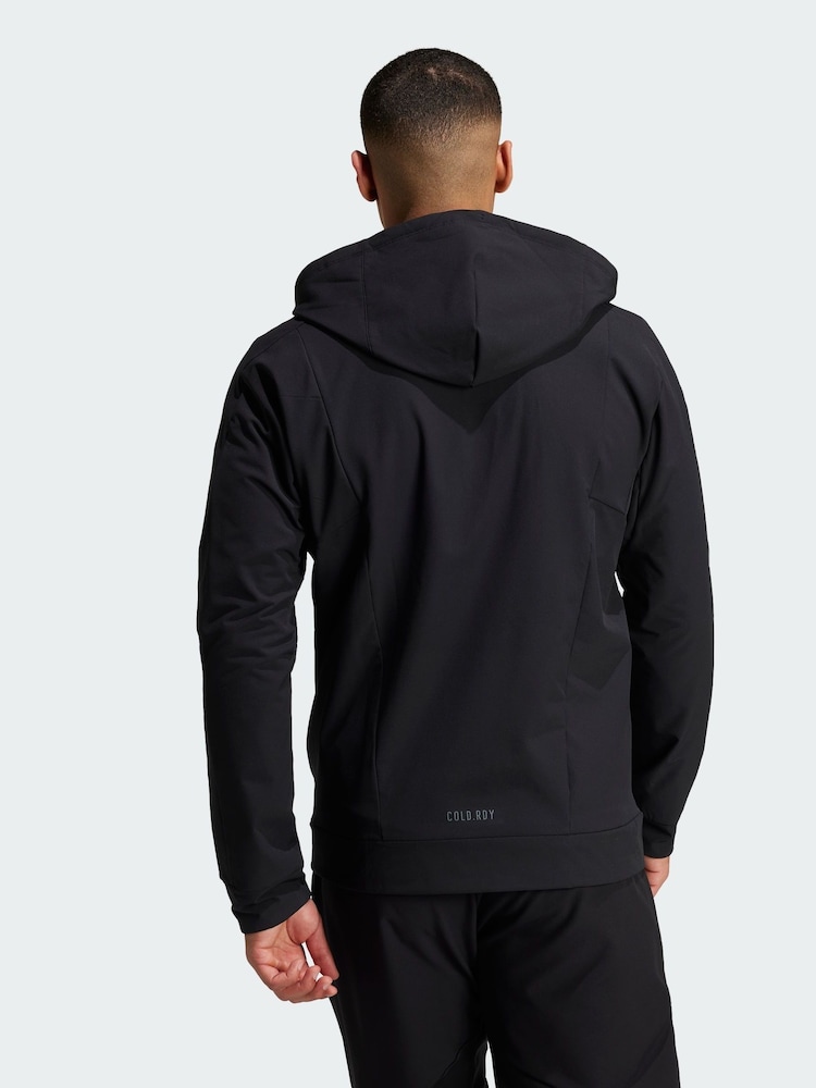 adidas Black Designed for Training COLD.RDY Full-Zip Hoodie - Image 2 of 5 adidas Black Designed for Training COLD.RDY Full-Zip Hoodie - Image 2 of 5