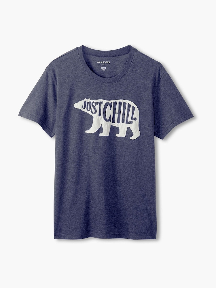 Hatley Blue Just Chill Mens T-Shirt - Image 4 of 4 Hatley Blue Just Chill Mens T-Shirt - Image 4 of 4