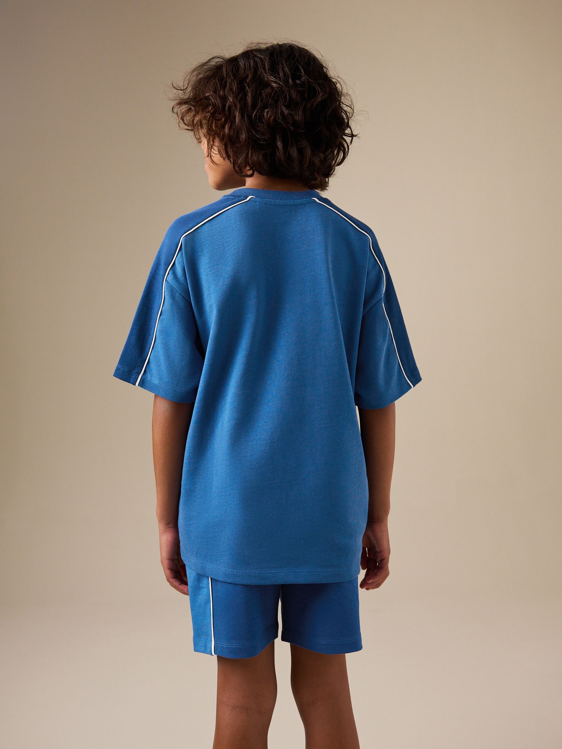 その他 Sullivan Short Set 3-5Y Buy Blue Colourblock Short Sleeve T-Shirt and Shorts Set (3-16yrs
