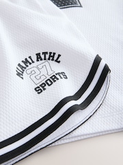 White Varsity T-Shirt and Shorts Set (3-16yrs) - Image 4 of 5