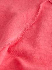 Red Raw Seam Detail Short Capped Sleeve T-Shirt - Image 6 of 7
