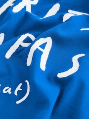 Blue Graphic Slogan Short Sleeve Crew Neck T-Shirt - Image 2 of 3