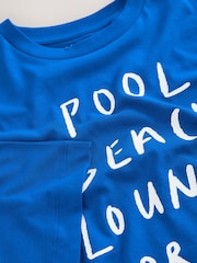 Blue Graphic Slogan Short Sleeve Crew Neck T-Shirt - Image 3 of 3