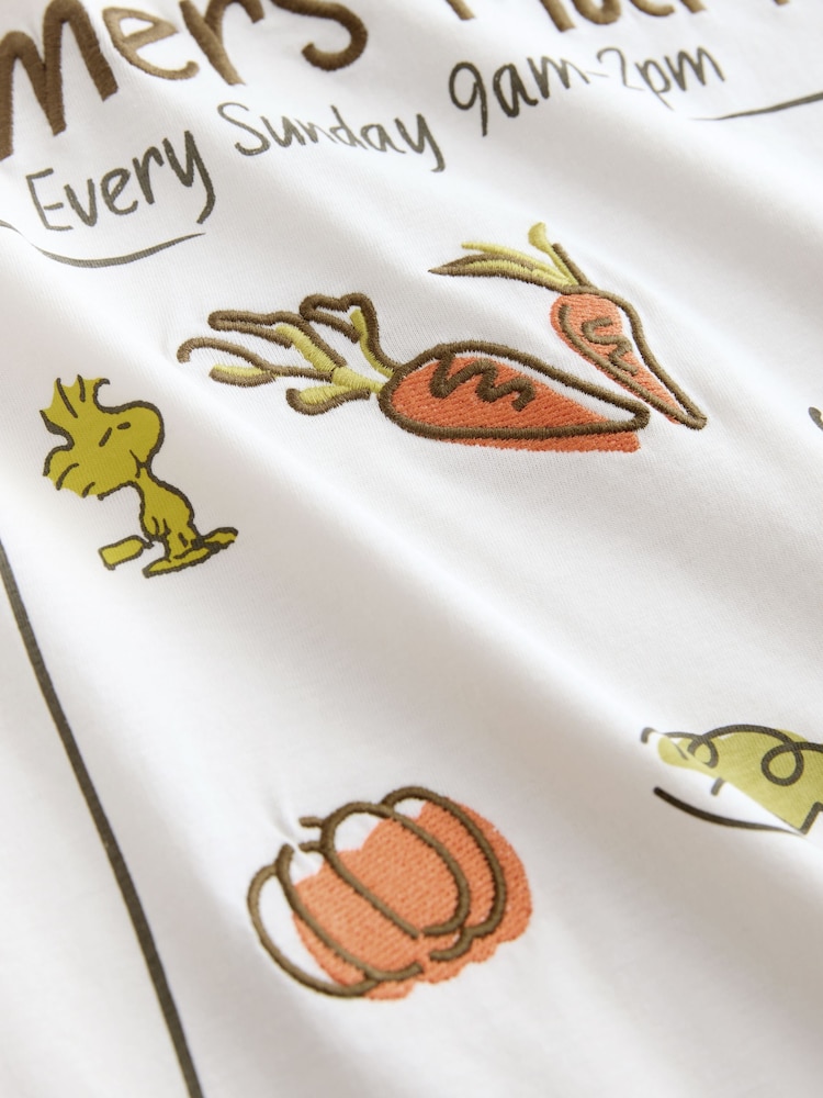 Ecru White Snoopy Licence Graphic Short Sleeve T-Shirt - Image 2 of 3