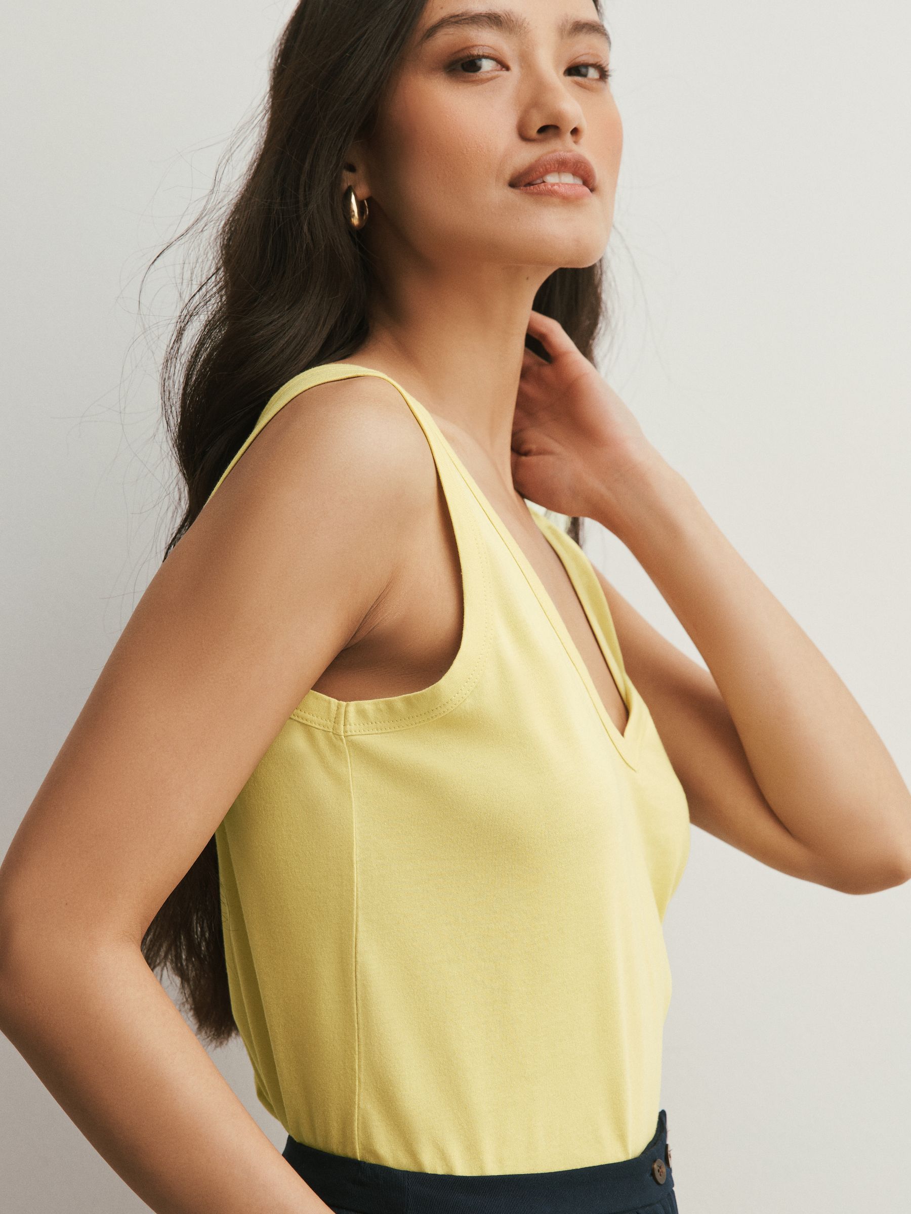 Buy Green/Yellow/Orange 3 Pack TENCEL™ Modal Slouch V-Neck Vests