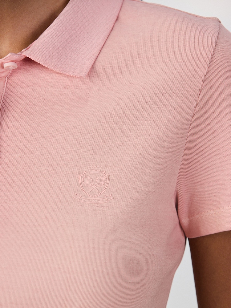 Rosa - Fitted Short Sleeve Polo Top - Bild 4 von 4