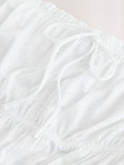 White Shirred Tie Bandeau Boobtube - Image 6 of 7