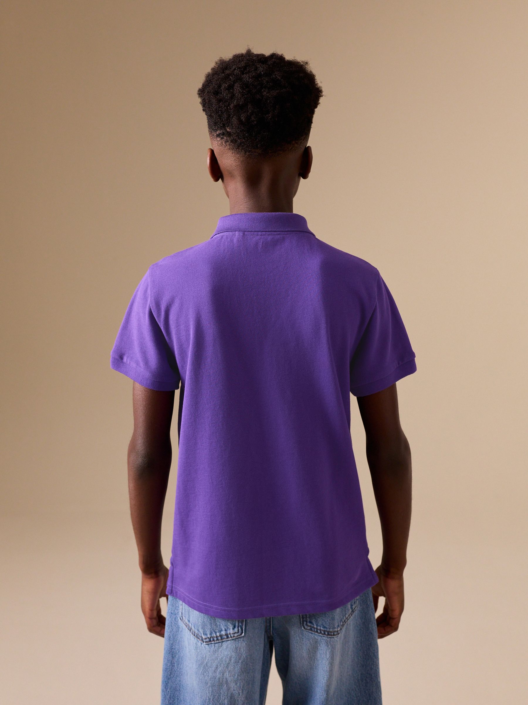 Buy Stag Purple Short Sleeve Polo Shirt (3-16yrs) from Next USA